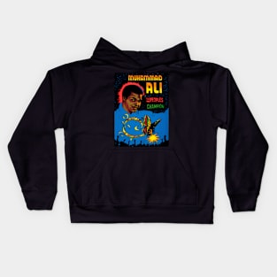 Rare Vintage poster of Ali circa 1974 Kids Hoodie